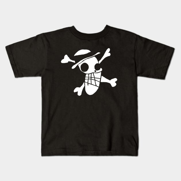 Original Straw Hat Kids T-Shirt by Krobilad